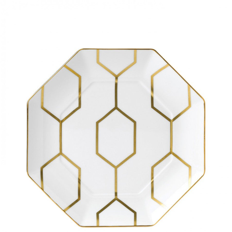 Gio Gold White Octagonal Plate 23cm