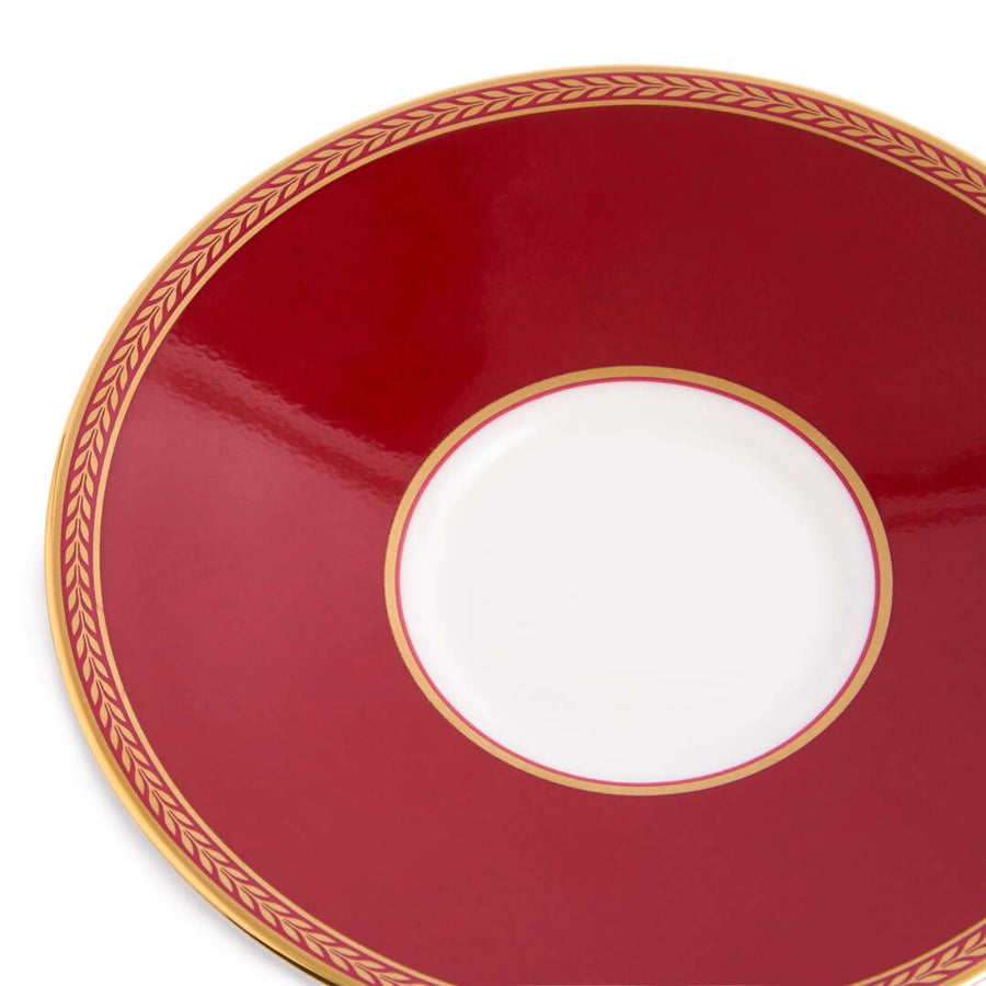 Renaissance Mix Teacup Saucer Set of 2 Gold/Red