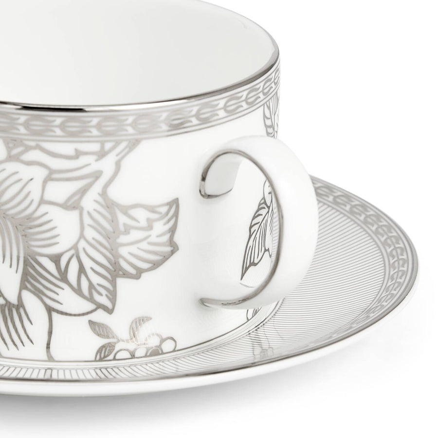 Silver Tonquin Teacup & Saucer