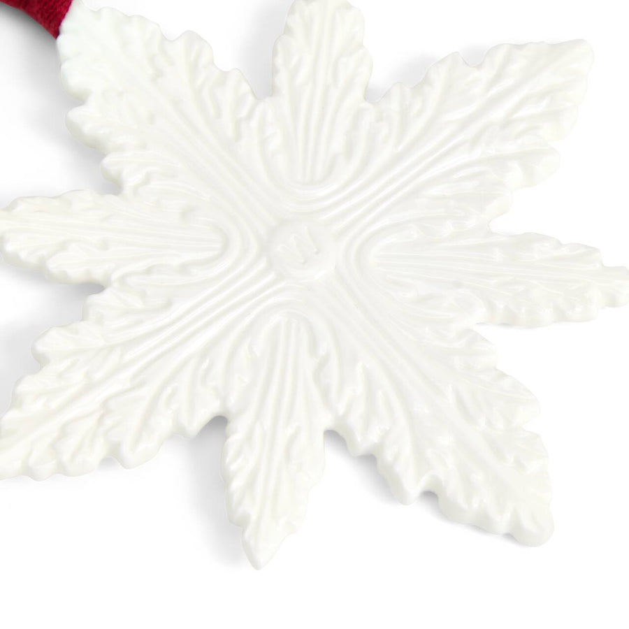 Festive Snowflake Ornament White China
