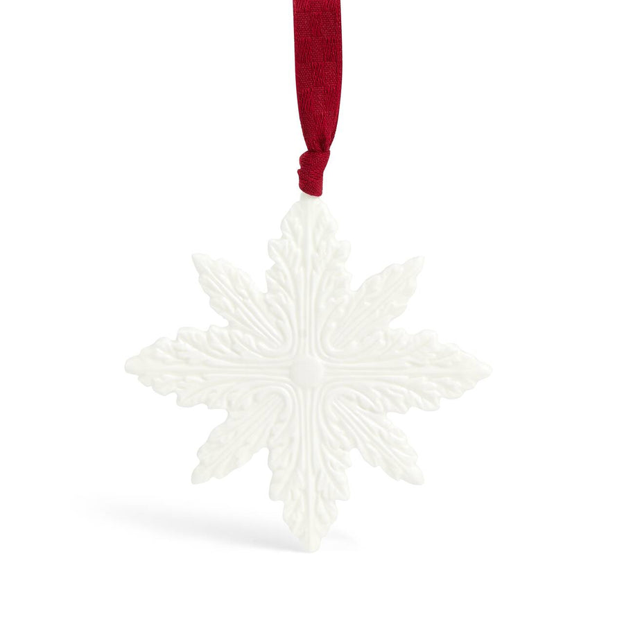Festive Snowflake Ornament White China