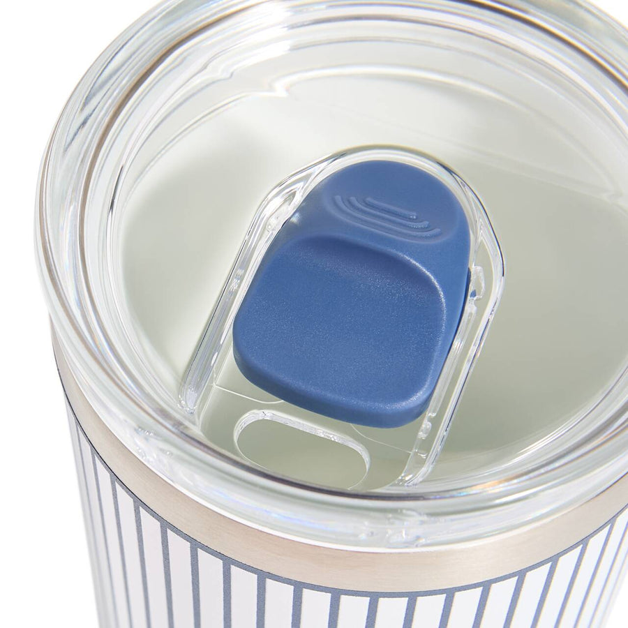 Gio Beverage Tumbler 350ml  Pinstripe White