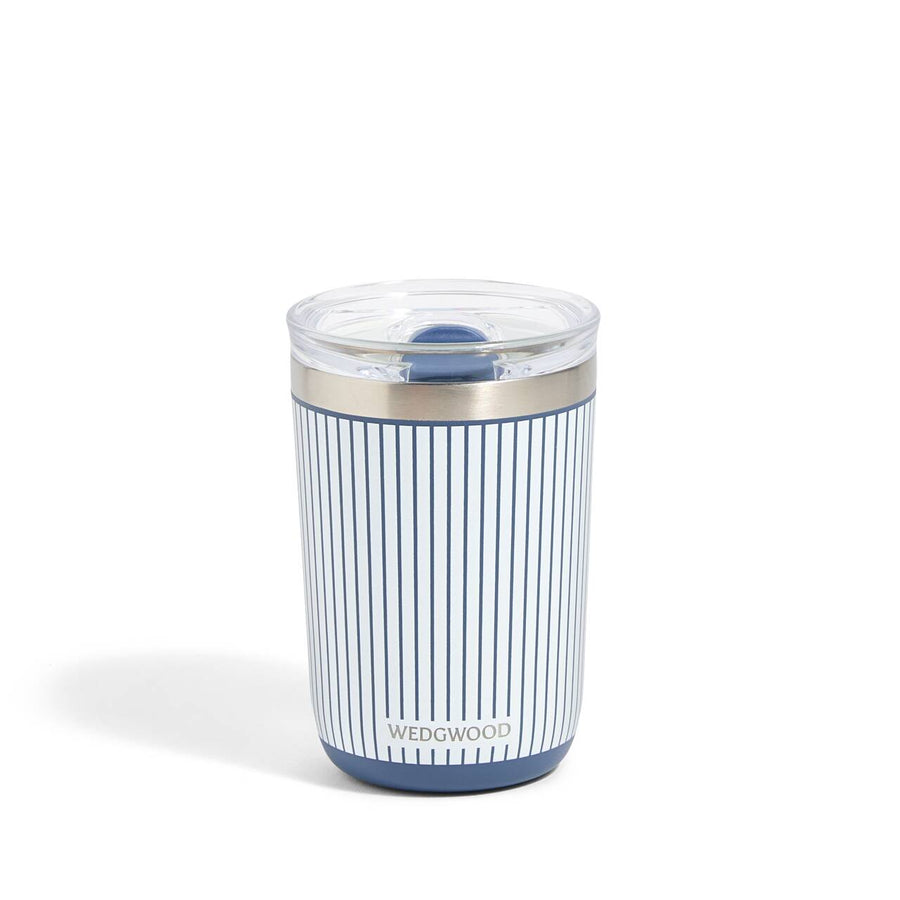 Gio Beverage Tumbler 350ml  Pinstripe White