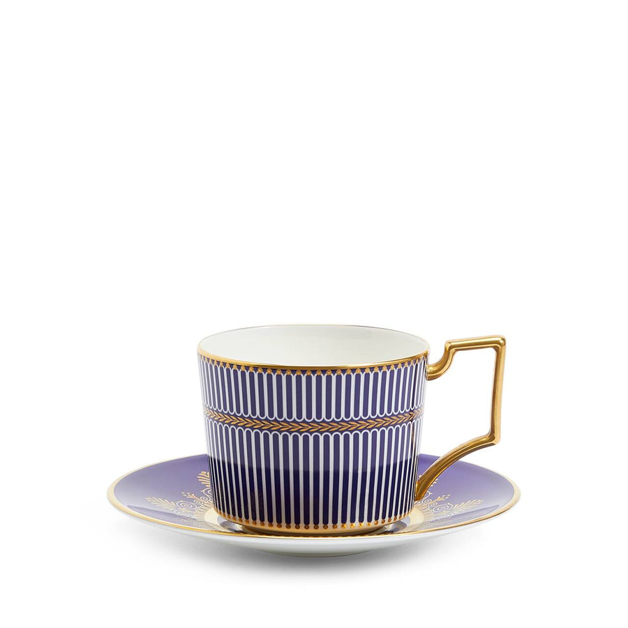 Anthemion Blue Teacup and Saucer