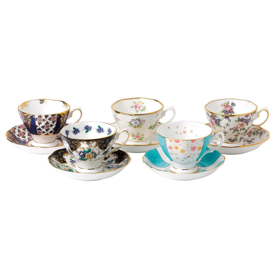 100 Years of Royal Albert 1900 - 1940 5P Teacup & Saucer Set