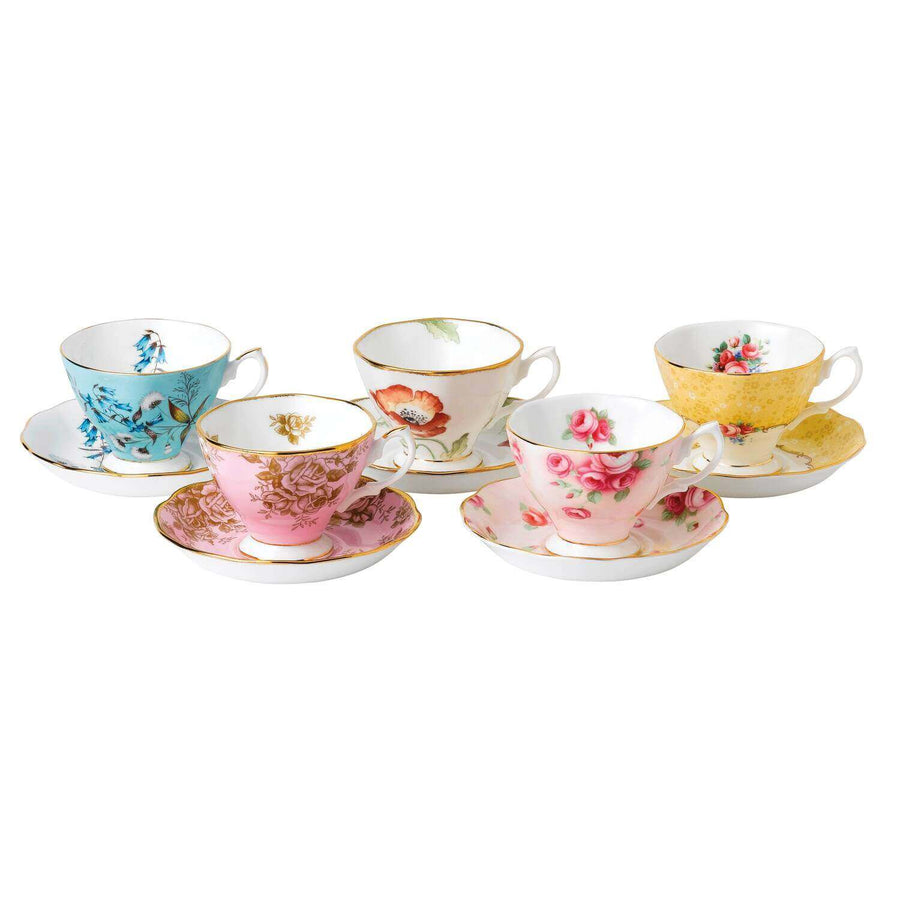 100 Years of Royal Albert 1950 - 1990 5P Teacup & Saucer Set
