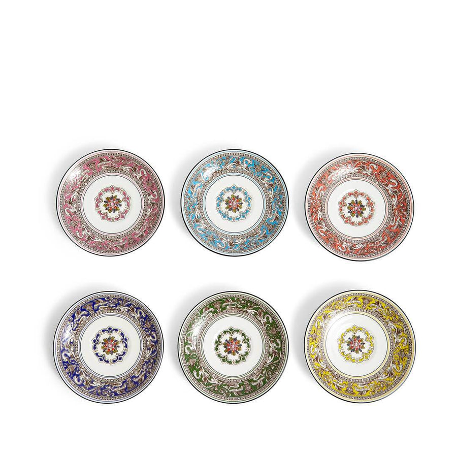 Florentine Teacup Saucer, Set of 6 Mixed Colours