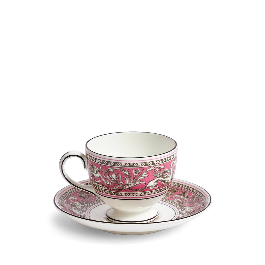 Florentine Fuchsia Teacup and Saucer