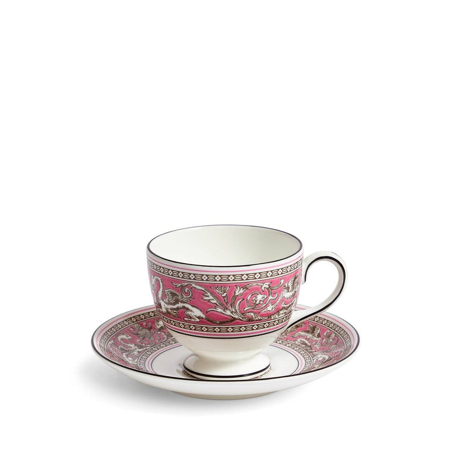 Florentine Fuchsia Teacup and Saucer