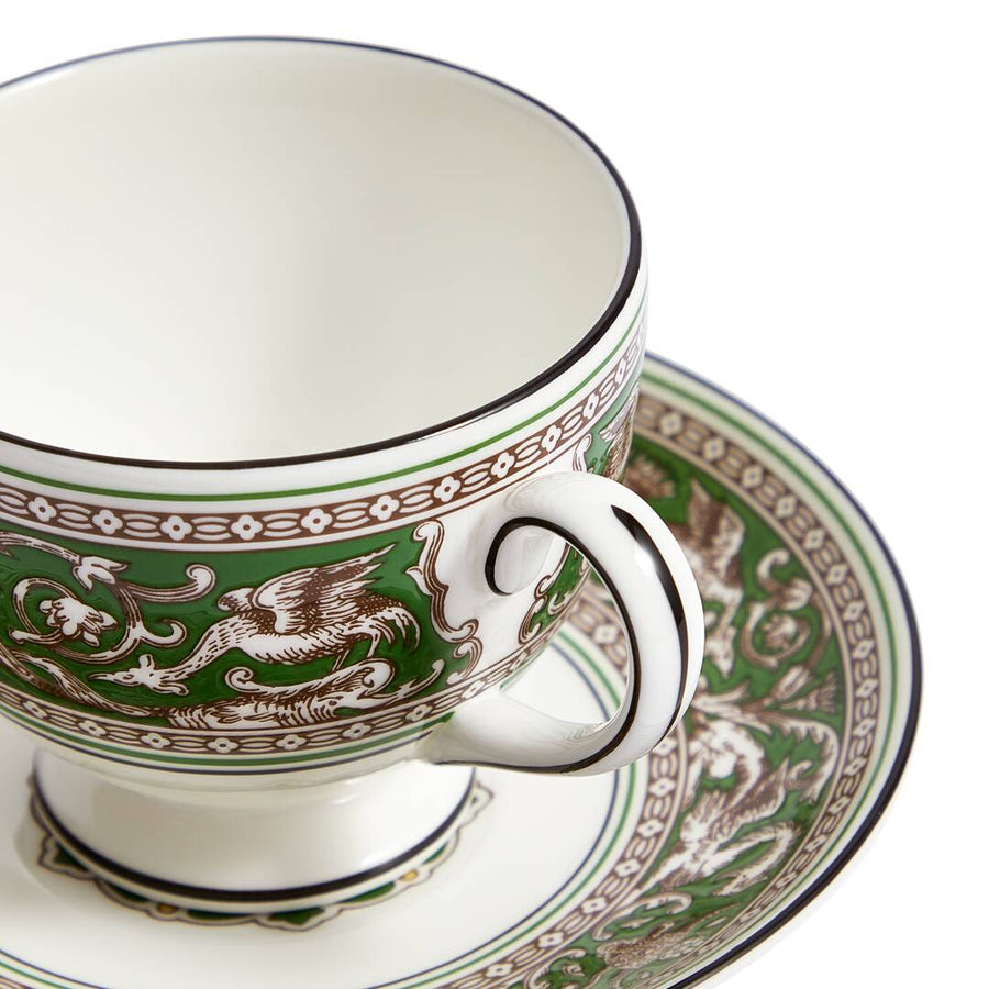 Florentine Verde Teacup and Saucer