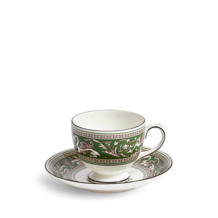 Florentine Verde Teacup and Saucer