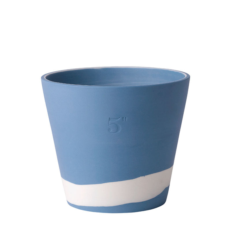 Wedgwood Burlington Pots White on Pale Blue Pot 14cm