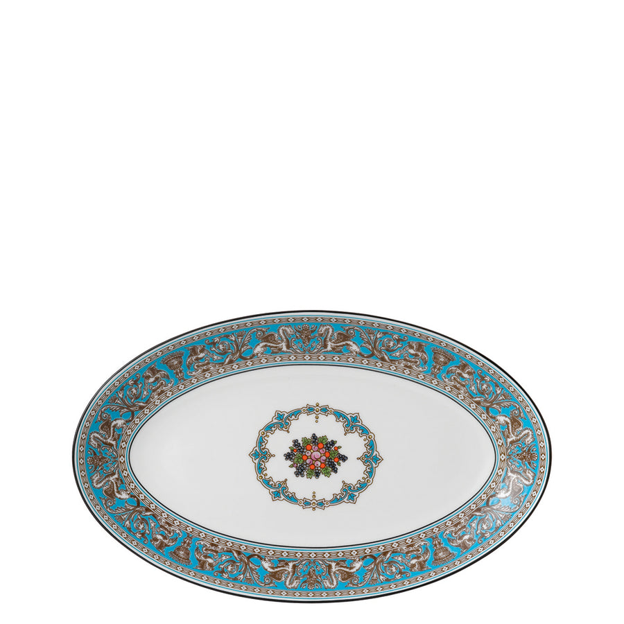 Florentine Turquoise Oval Plate 26cm