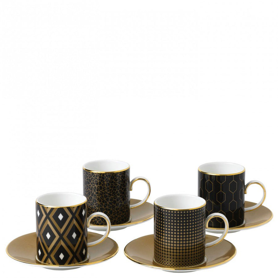 Gio Gold Espresso Cup and Saucer (Set of 4)
