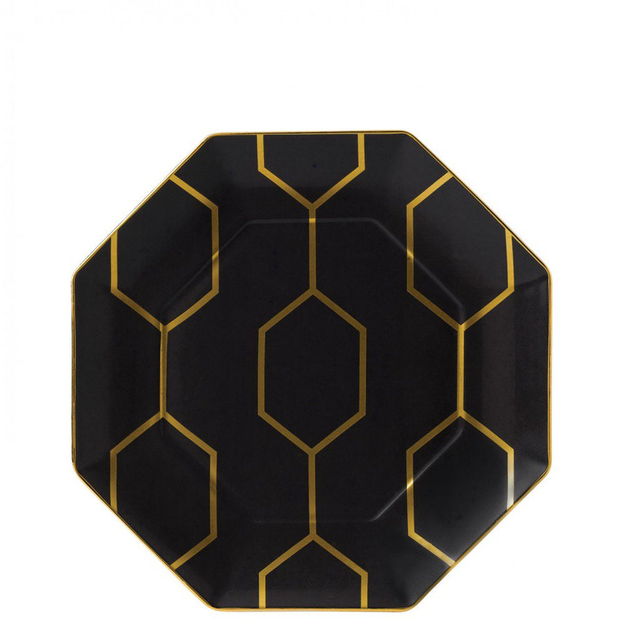 Gio Gold Charcoal Octagonal Plate 23cm