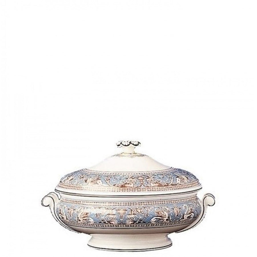 Florentine Turquoise Covered Vegetable Dish
