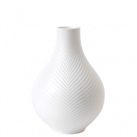 White Folia Bulb Vase 23cm