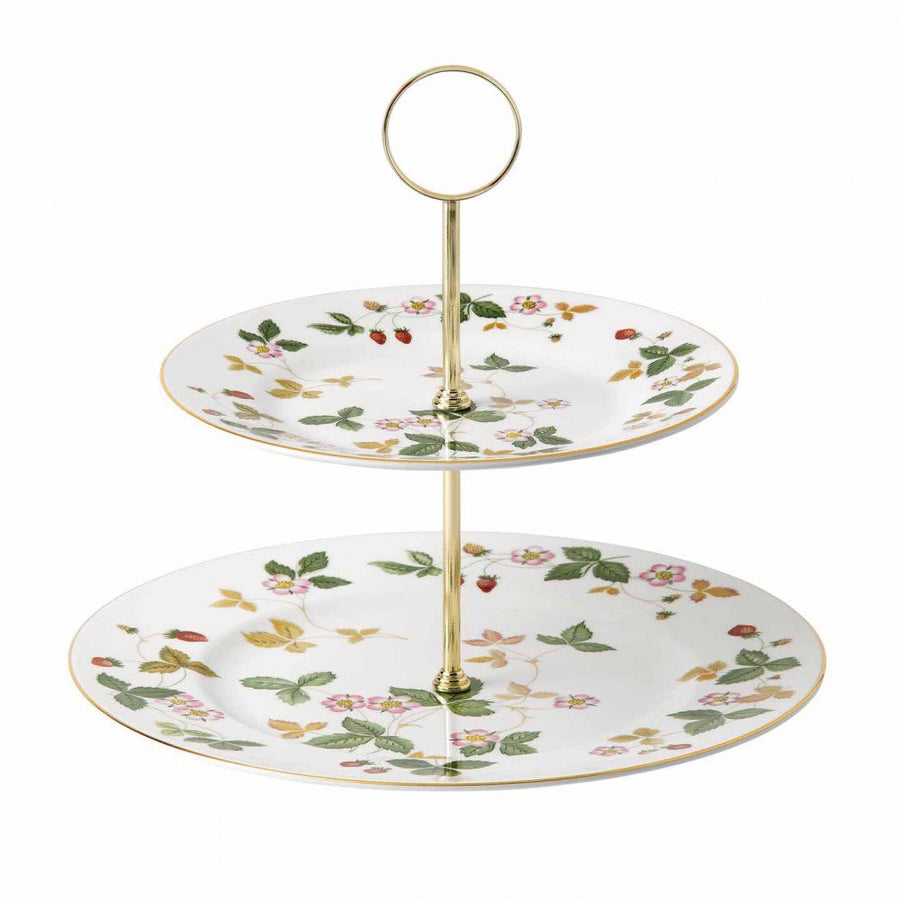 Wild Strawberry 2-Tier Cake Stand, Gift Boxed
